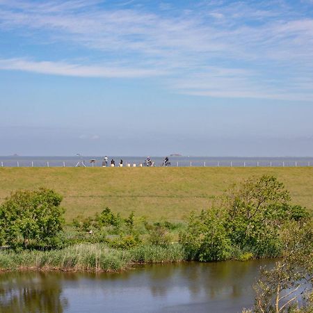 Apartment N14 Direkt Am Nordseedeich Mit Blick Auf Den See Nordstrand Esterno foto