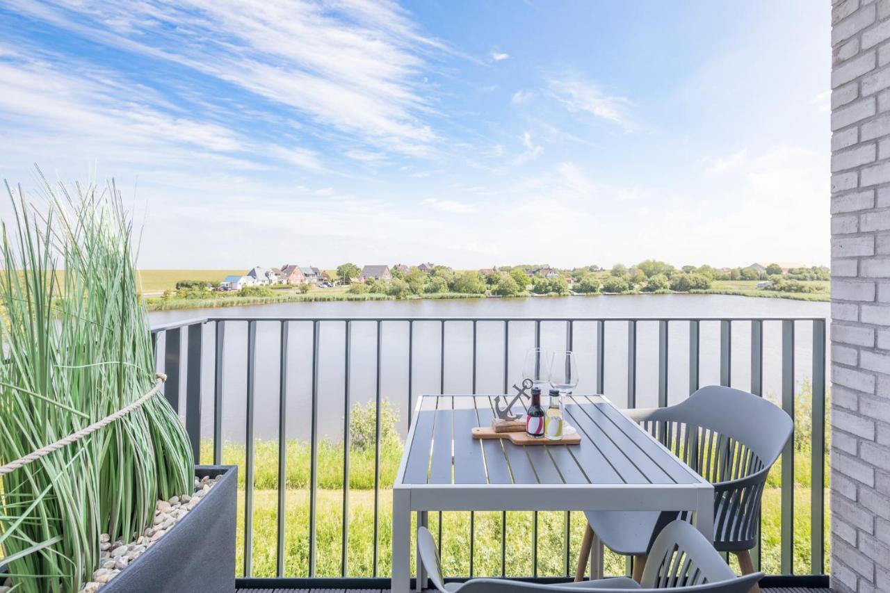 Apartment N14 Direkt Am Nordseedeich Mit Blick Auf Den See Nordstrand Esterno foto