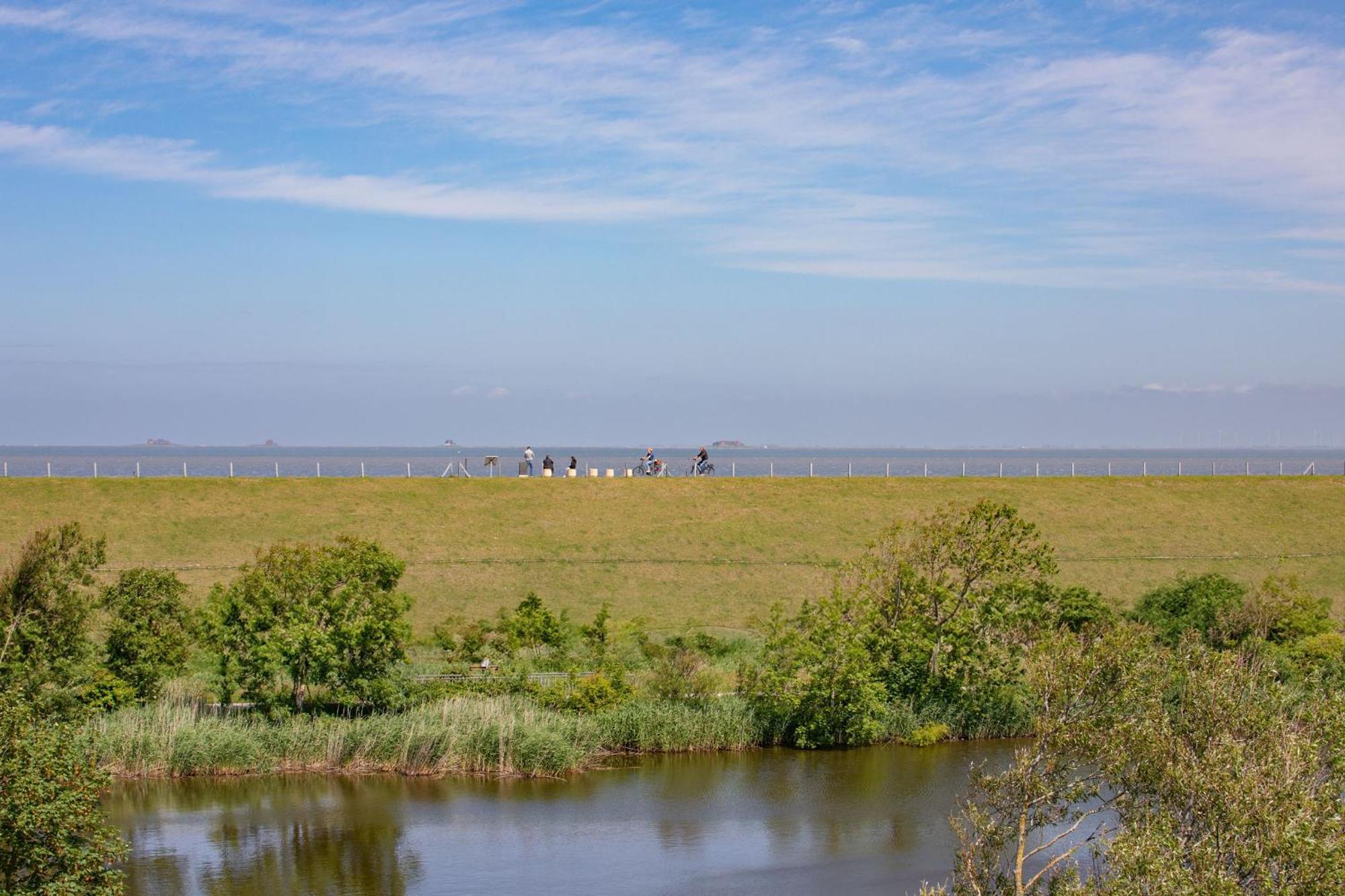 Apartment N14 Direkt Am Nordseedeich Mit Blick Auf Den See Nordstrand Esterno foto